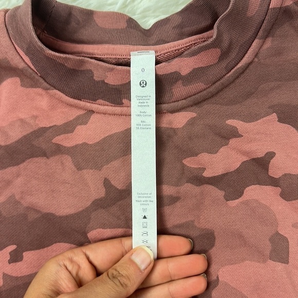 Lululemon Perfectly Oversized Crew Heritage 365 Camo Brier Rose Multi - Picture 2 of 6